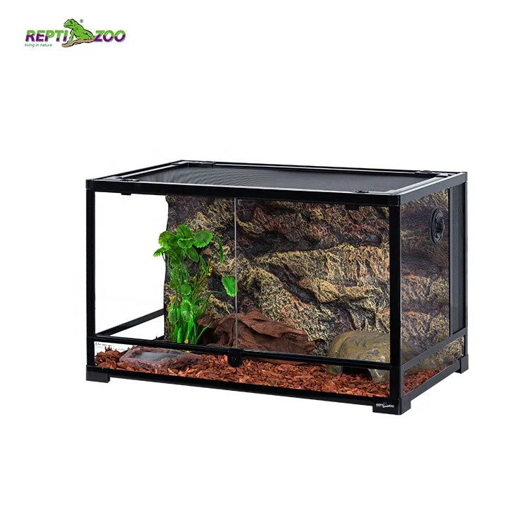 42 Gal 159 L Lizard Tank Enclosure for Bearded Dragon Black Snake Tank Glass Terrariums With Wire Mesh Screen Cover