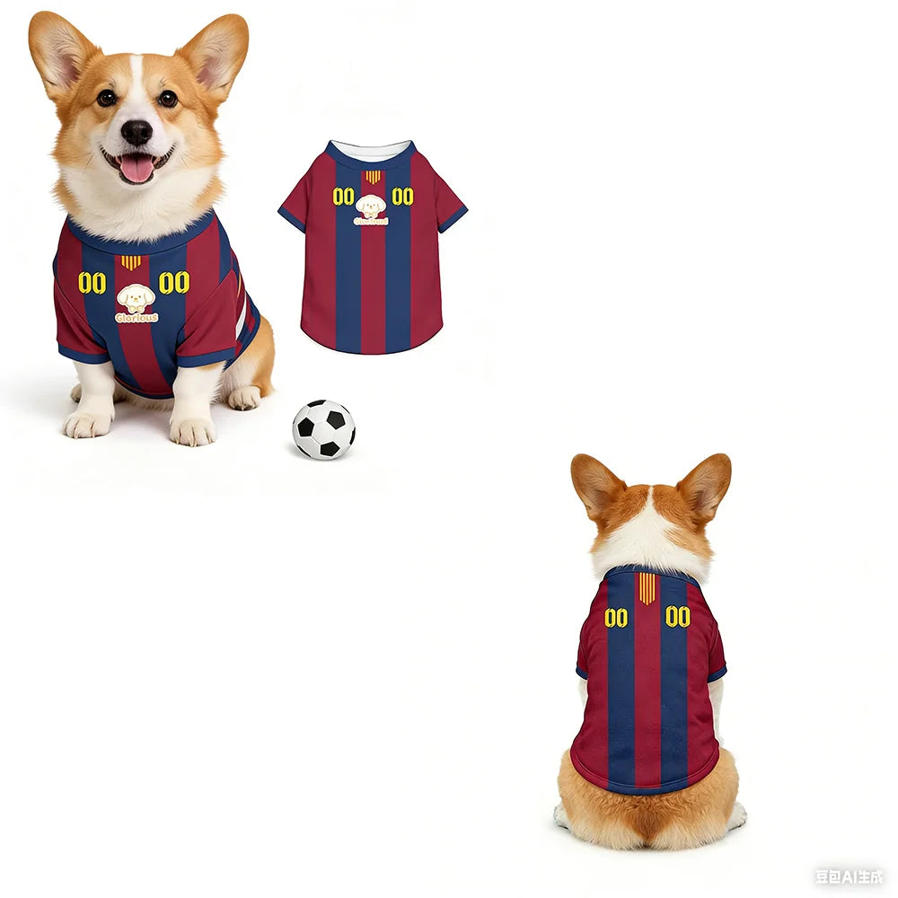Dog Soccer Jersey Clothes Soft Breathable Polyester Tank Top Vest for Puppy Cats Sport Training Football Team Style T-Shirt