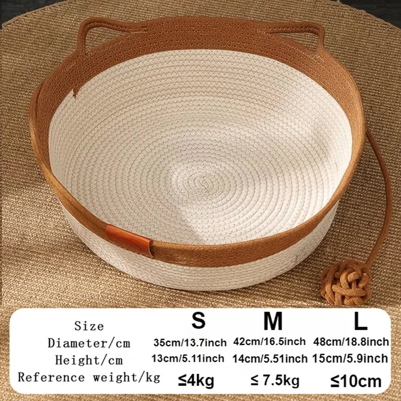 Handwoven Cotton Rope Cat Bed