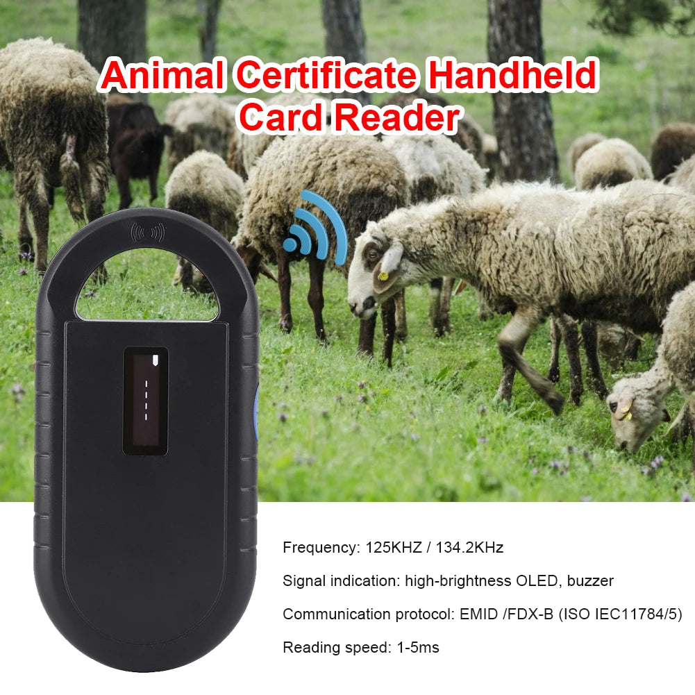 Pet ID Reader 134.2Khz 125kHz Animal RFID Reader Chip Transponder EMID FDX-B Pet Scanner Handheld Microchip Scanner ISO11784/5