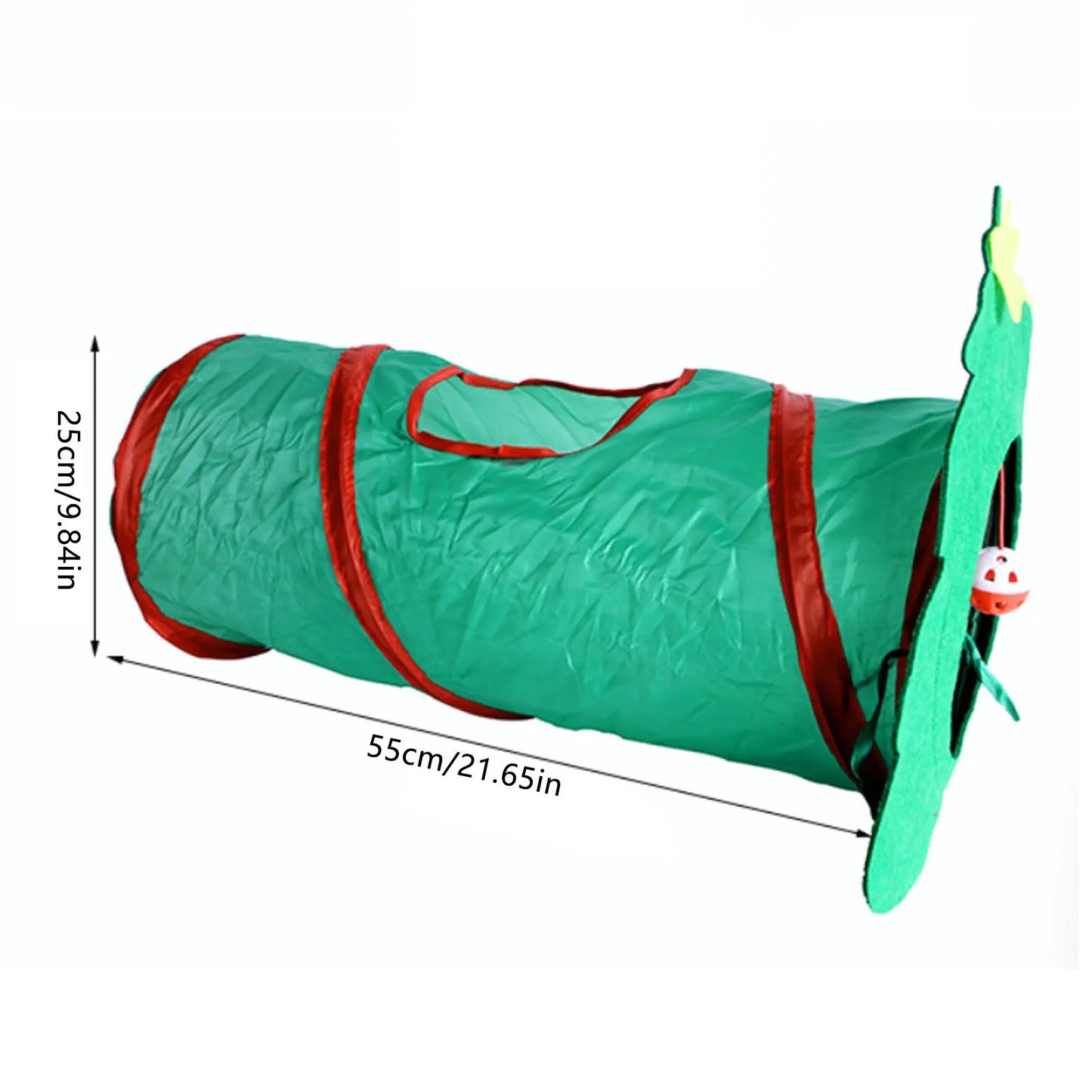 Xmas Cat Toys Kitten Tunnel Toys Set Variety Catnip Toys with Green Tunnel for Kitten Puppy Indoor Cats