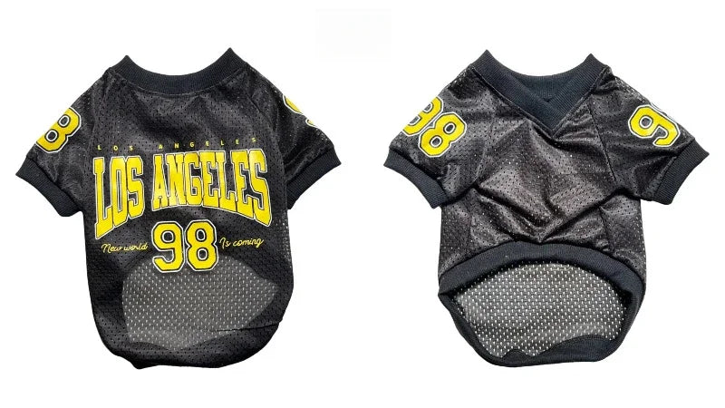 Mesh Breathable Dog Clothes Schnauzer Teddy Sport Large Dog Jersey Basketball Clothing Puppy T-Shirts Summer Pet Cat Shirts