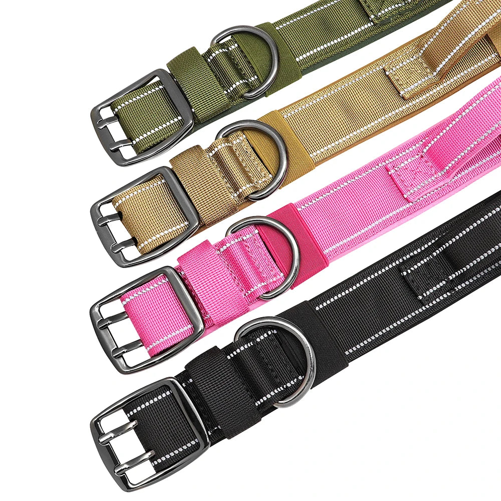 Military Tactical Dog Collar Personalized Strong Dog Training Collars With Handle Durable For Medium Large Dogs German Shepard