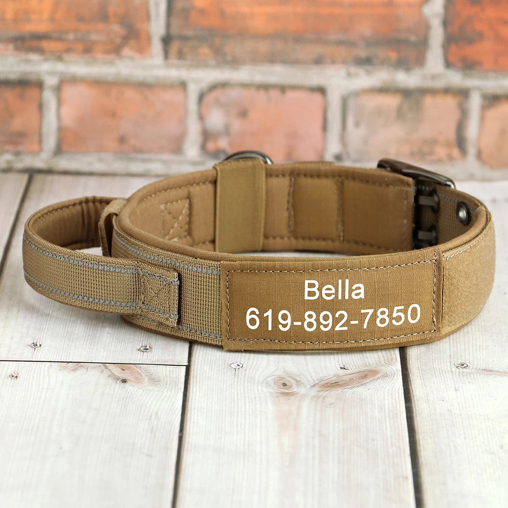 Military Tactical Dog Collar Personalized Strong Dog Training Collars With Handle Durable For Medium Large Dogs German Shepard