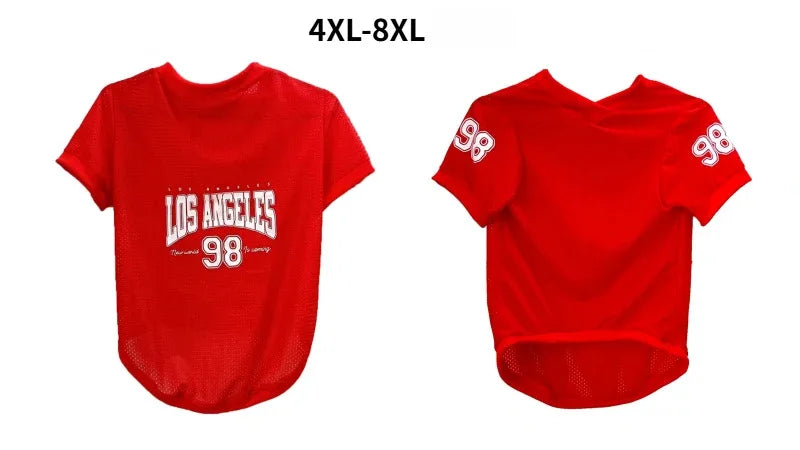 Mesh Breathable Dog Clothes Schnauzer Teddy Sport Large Dog Jersey Basketball Clothing Puppy T-Shirts Summer Pet Cat Shirts