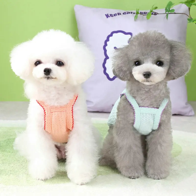 Pet Suspenders Puppy Clothes Thin Cooling Dog Summer Vest Small Dog Shirt Breathable Mesh Cat Clothing Chihuahua Bichon T Shirts