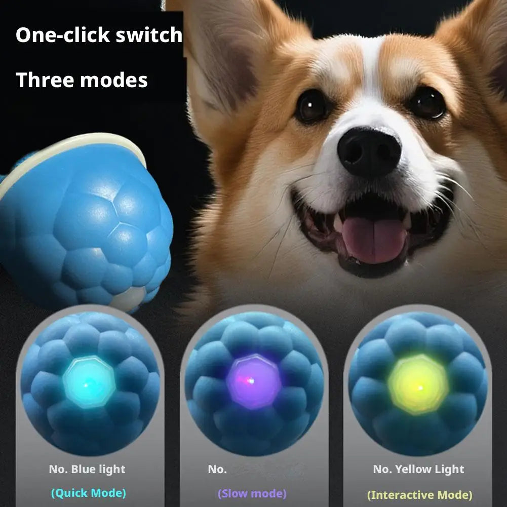 Interactive Dog Toys Smart Rolling Ball With Rope Motion Activated Automatic Moving Squeaky Dog Training Puppy Chew Toy Balls