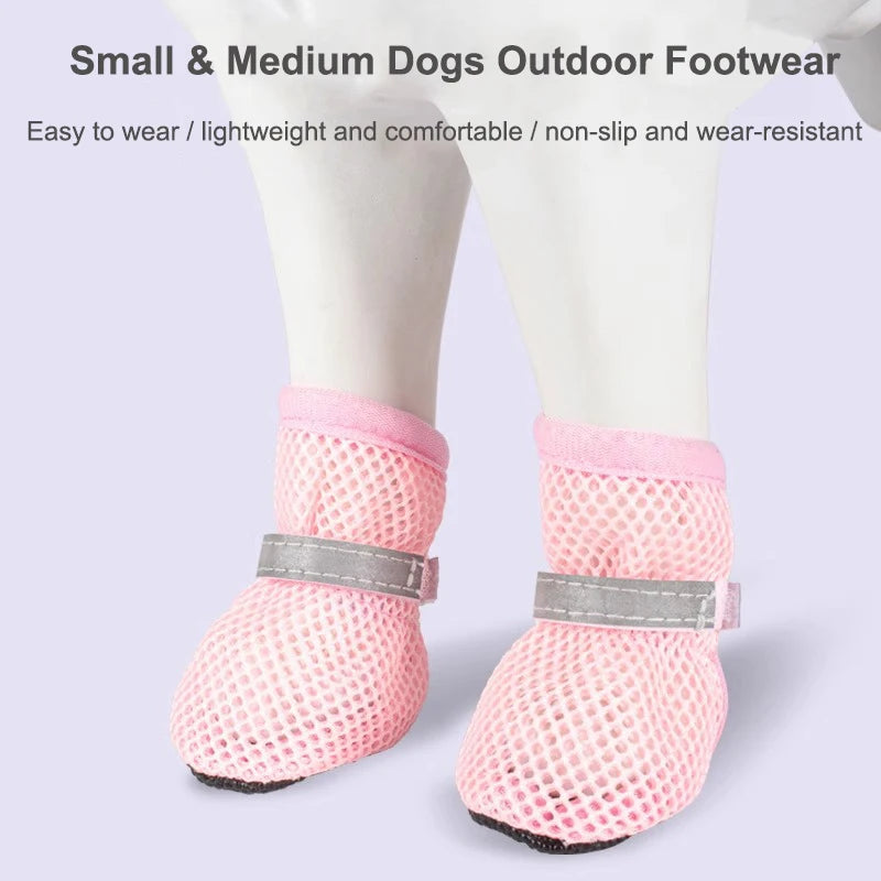 Dog Shoes for Summer Hot Pavement,Breathable Dog Boots for Small Medium Dogs, Nonslip Rubber Sole