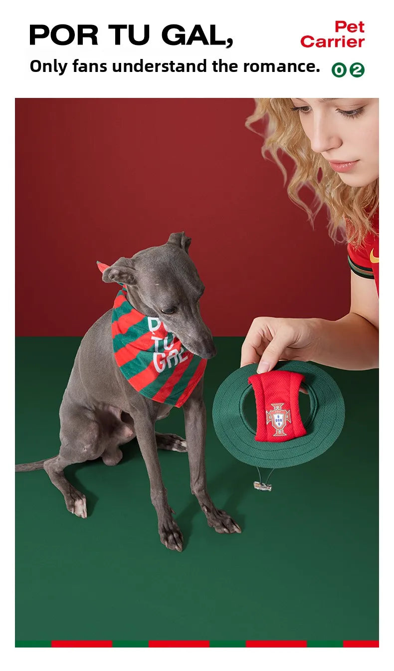 Portugal National Football Team Dog Bandana Cotton Washable Pet Scarf Triangular Bib for Dogs Cats Puppies