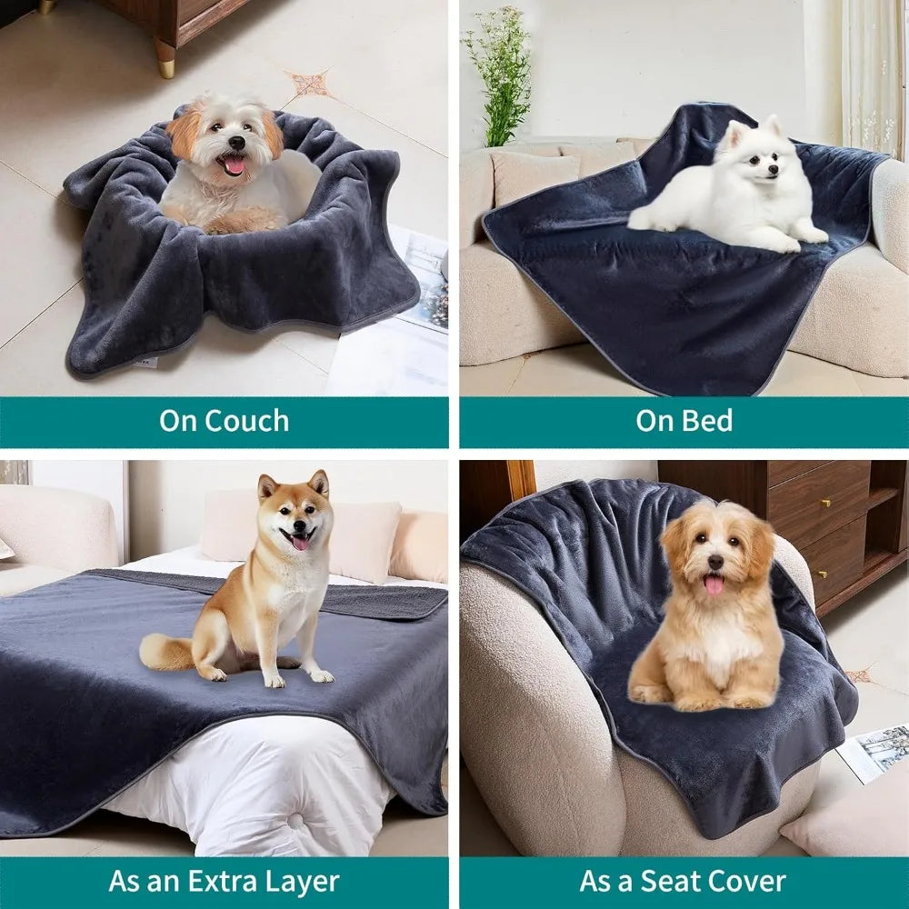 Waterproof Dog Blankets for Large Dogs Washable Super Soft Warm Fluffy Facecloth