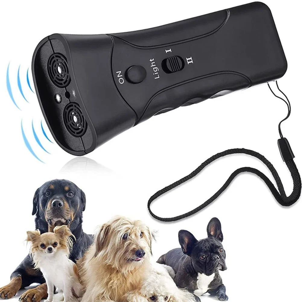 Ultrasonic Bark Arrester Lightweight with LED Flashlight Bark Deterrents Device Dog Training Device for Pet Training Accessories