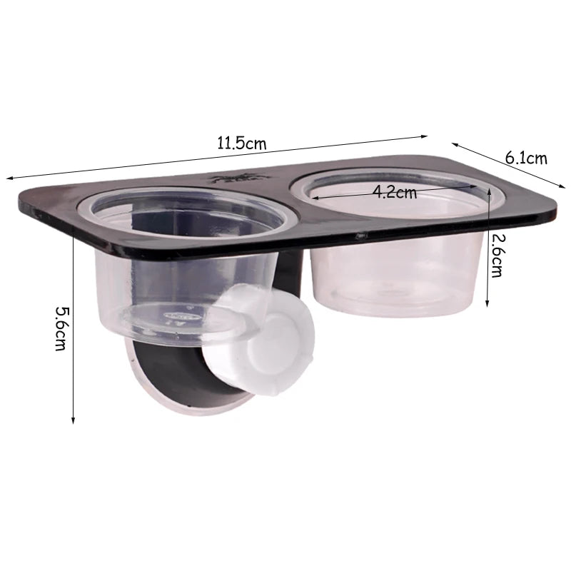 Reptiles & Amphibians Lizard Gecko Suction Cup Feed Bowls Food Container with Bowl for Reptile Food and Water Feeding