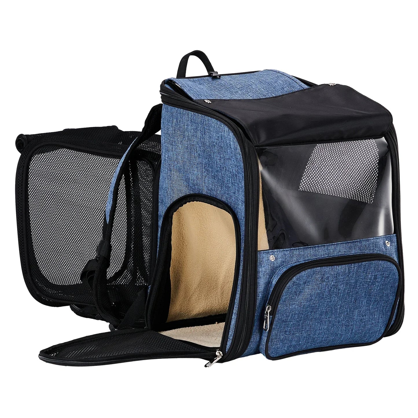 pet bag is portable and breathable when going out. The pet goes out with a backpack and a large-capacity expandable