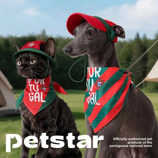 Portugal National Football Team Dog Bandana Cotton Washable Pet Scarf Triangular Bib for Dogs Cats Puppies