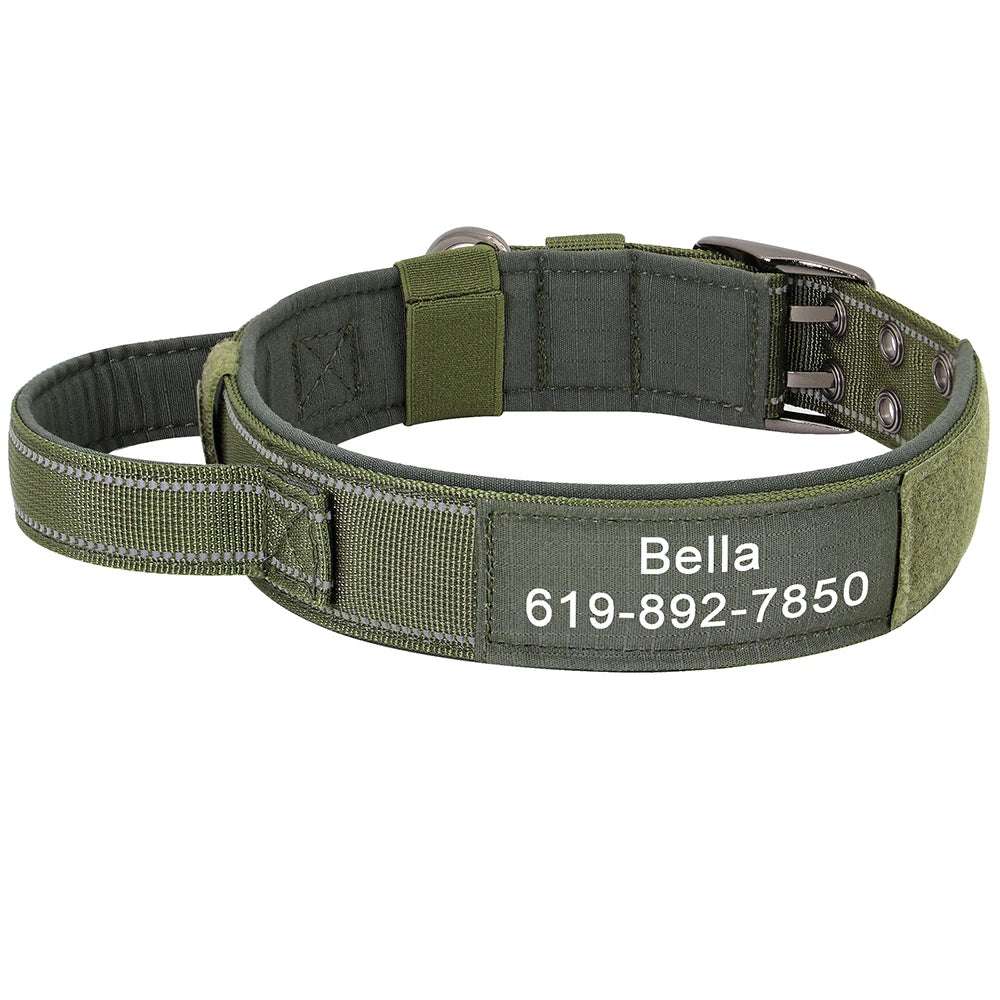 Military Tactical Dog Collar Personalized Strong Dog Training Collars With Handle Durable For Medium Large Dogs German Shepard