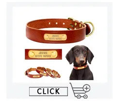Personalized Dog Collar Dog Leather Padded Pet ID Collar Free Engraved Puppy Collars Reflective For Small Medium Large Dogs