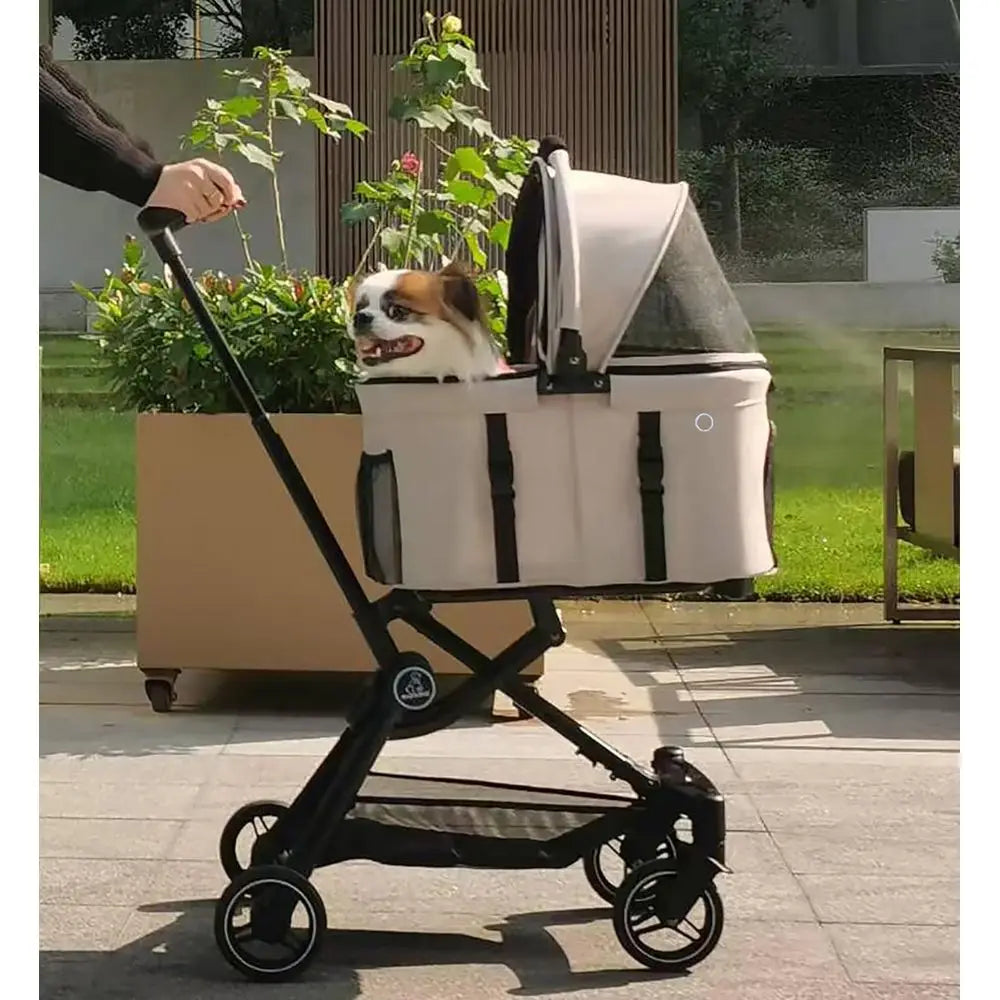 Upgraded Version 3 in 1 Dog Cat Stroller with Detachable Carrier Lightweight Folding Portable All Terrain Pet Travel System for