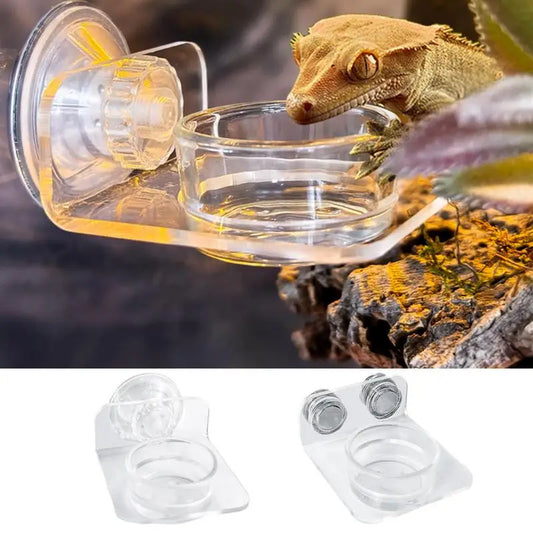 Magnetic Reptile Feeding Ledge Suction Cup Food Tray Gecko Reptile Feeding Station for Lizards Chameleons Tree Frog Pet supplies