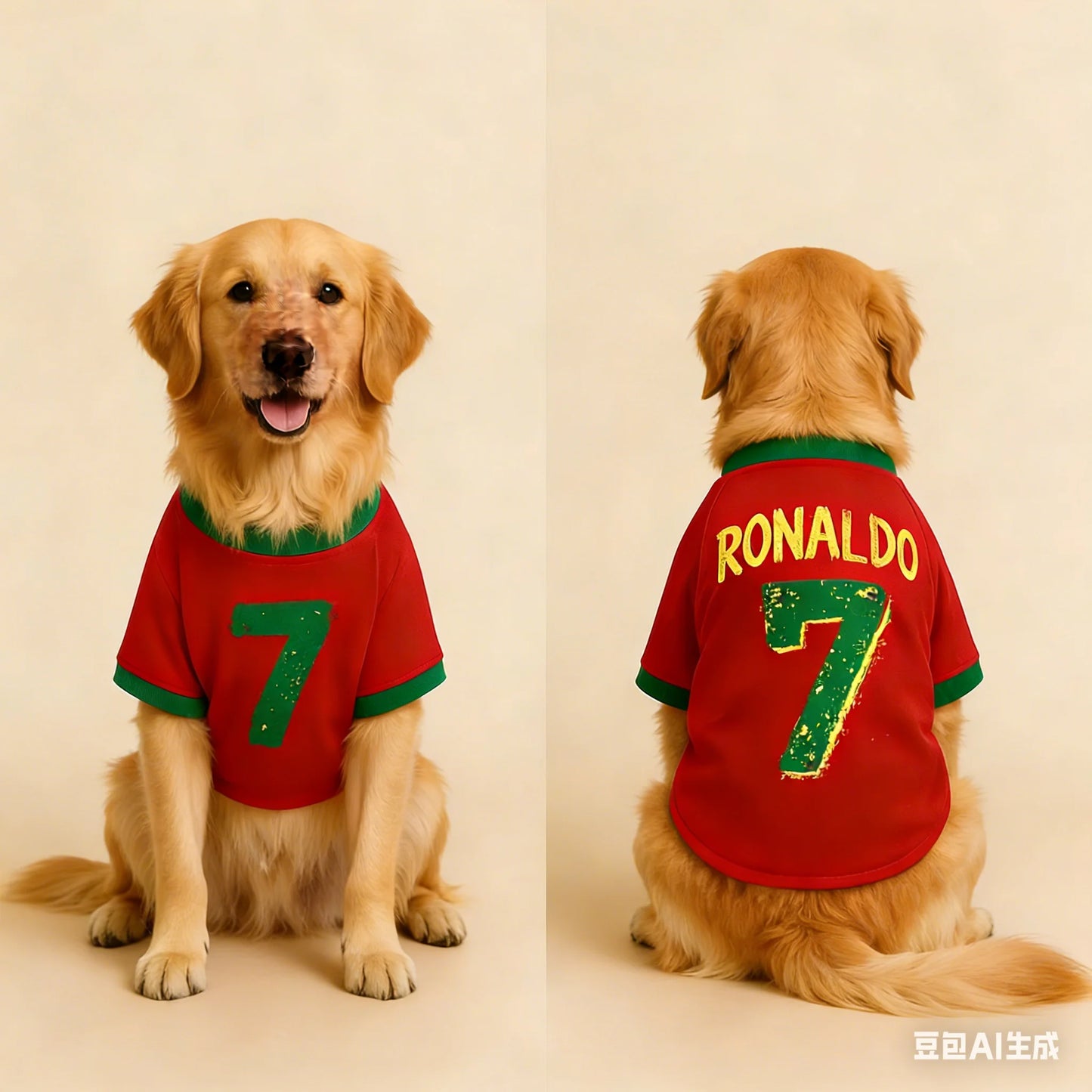 1 Ronaldo 7 Pet Dog T-Shirt Soft Breathable Football Jersey Costume for Dogs Sports Team Fan Style Comfortable Cute Sportswear