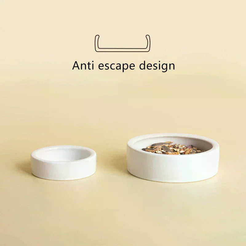 Reptile Food Bowl Anti-Escape Ceramic Feeder Dish Black White Reptile Water Bowl For Hermit Crab Gecko Chameleon Corn Snake