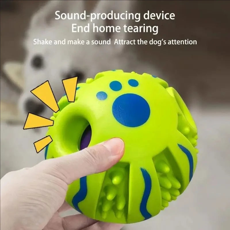 Squeaky Teeth Cleaning Dog Ball Chew Resistant Toy Bouncing For Large Breed Dogs Chew Resistant