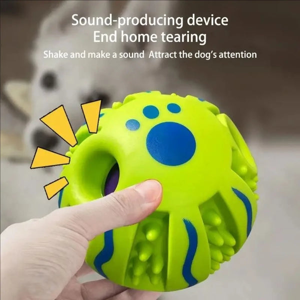 Squeaky Teeth Cleaning Dog Ball Chew Resistant Toy Bouncing For Large Breed Dogs Chew Resistant