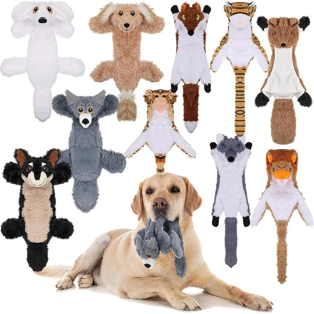 S10 Pcs Dog Squeaky Toys No Stuffing Crinkle Pet Toy for Aggressive Chewers