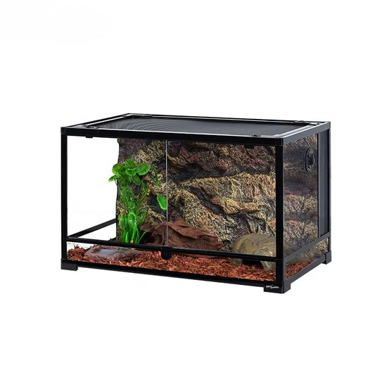 42 Gal 159 L Lizard Tank Enclosure for Bearded Dragon Black Snake Tank Glass Terrariums With Wire Mesh Screen Cover