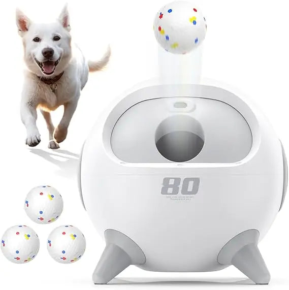 Automatic Ball Launcher for Dogs with Obstacle Detection, 20ft-80ft Adjustable Distances Ball Thrower
