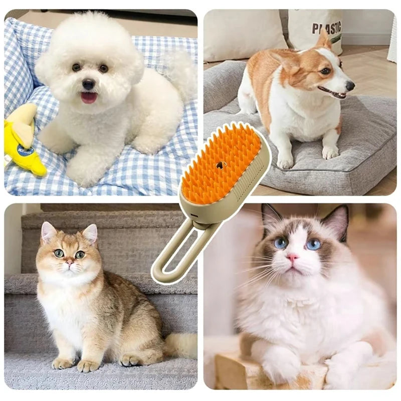 Electric Steam Pet Brush 🐾⚡