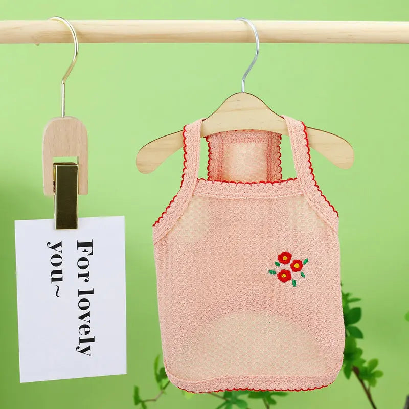 Pet Suspenders Puppy Clothes Thin Cooling Dog Summer Vest Small Dog Shirt Breathable Mesh Cat Clothing Chihuahua Bichon T Shirts
