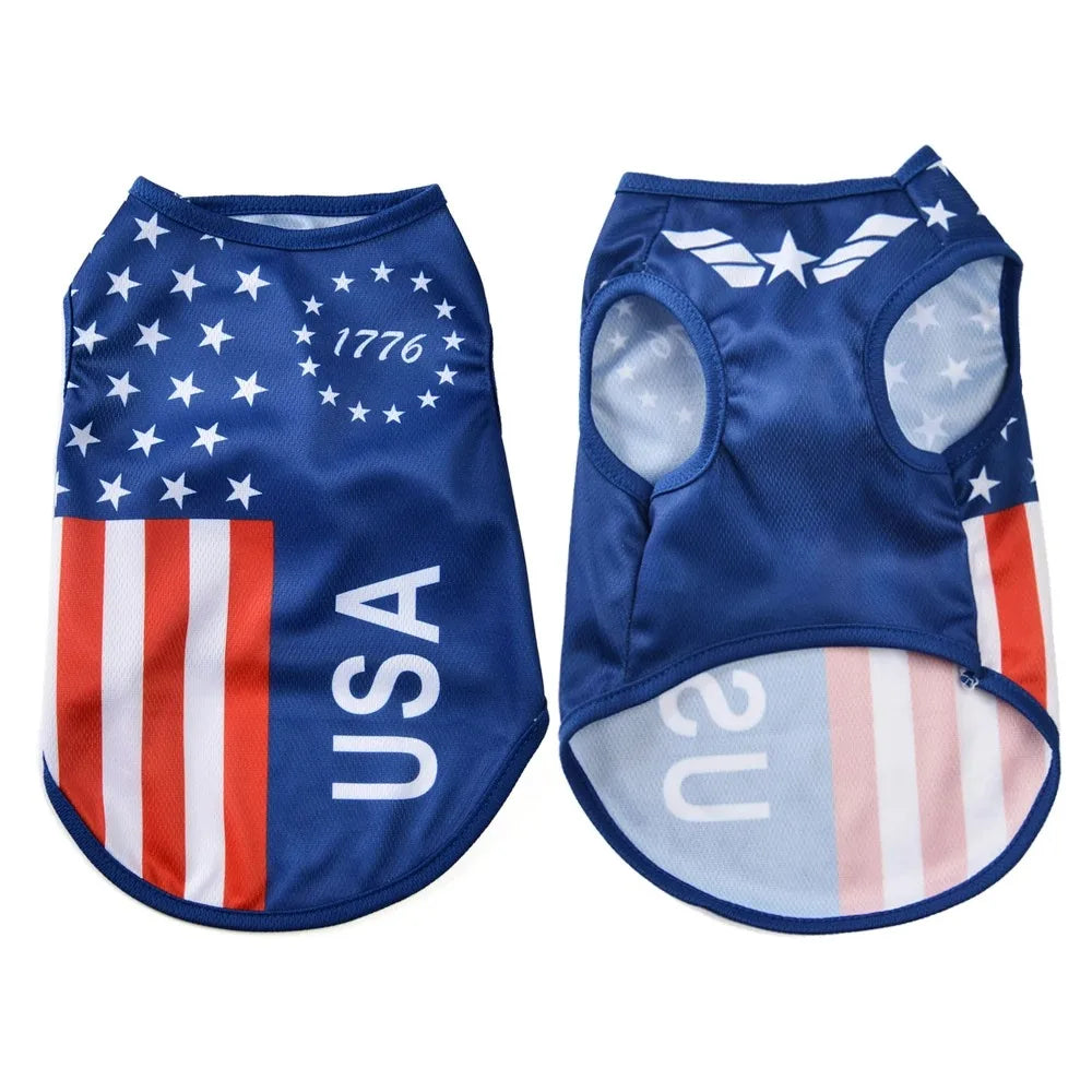 Small Dog Independence Day Shirt Summer Pet Clothes Cat Puppy Vest Chihuahua Yorkie American Flag Costume
