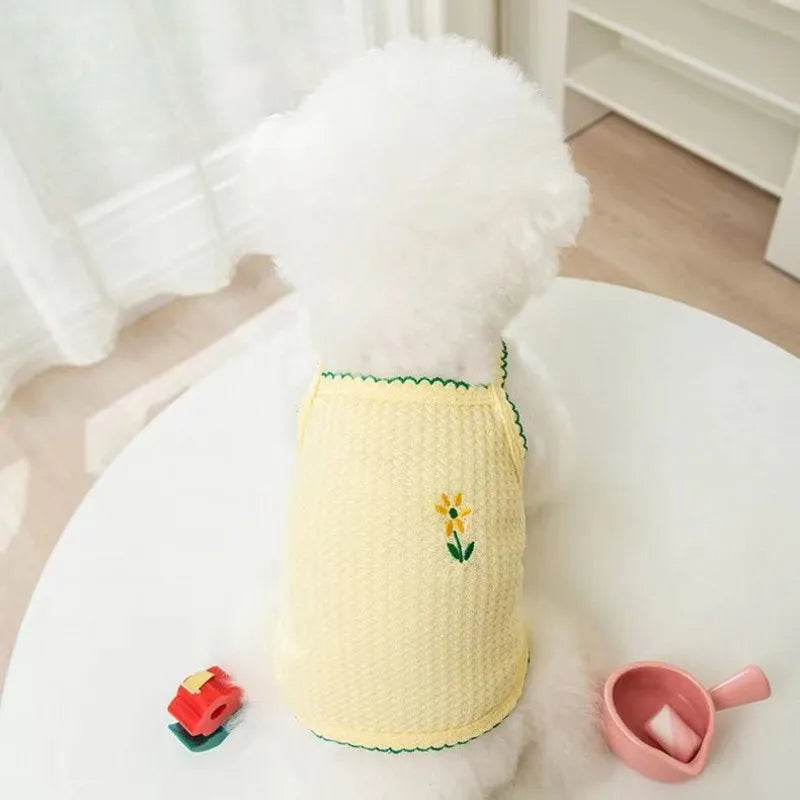 Pet Suspenders Puppy Clothes Thin Cooling Dog Summer Vest Small Dog Shirt Breathable Mesh Cat Clothing Chihuahua Bichon T Shirts