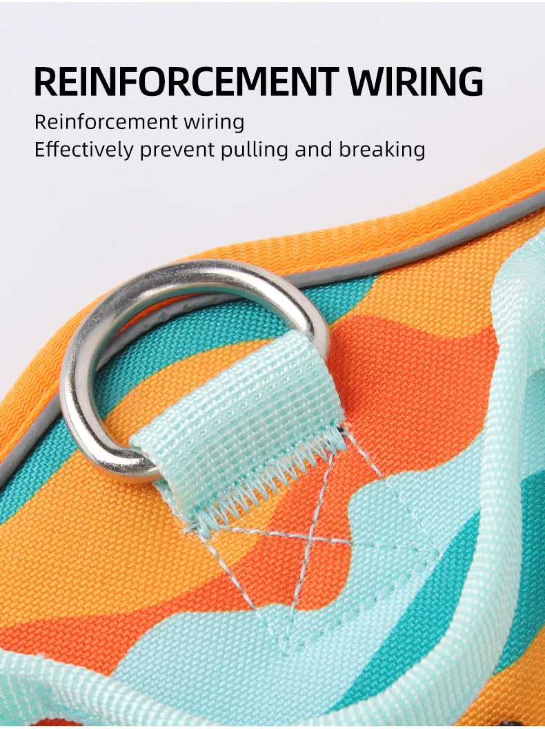 New Reflective Dog Harnesse with Handle Explosion Proof Rush Big Dog Chest Harness Outdoor Commuter Anti-breakaway Dog Leash