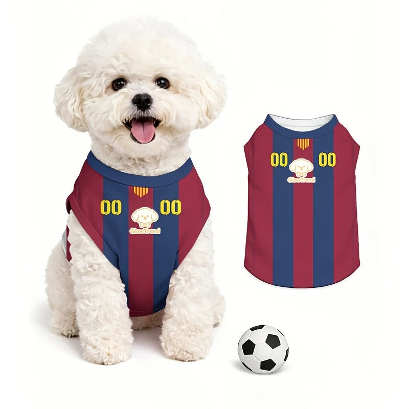 Dog Soccer Jersey Clothes Soft Breathable Polyester Tank Top Vest for Puppy Cats Sport Training Football Team Style T-Shirt