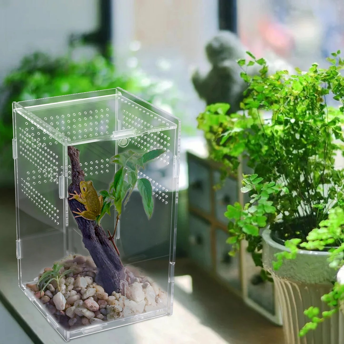 Reptiles Terrarium Enclosure Acrylic Reptile Habitat Terrarium Breeding Box Transparent Spider Scorpion Bearded Dragon Habitat