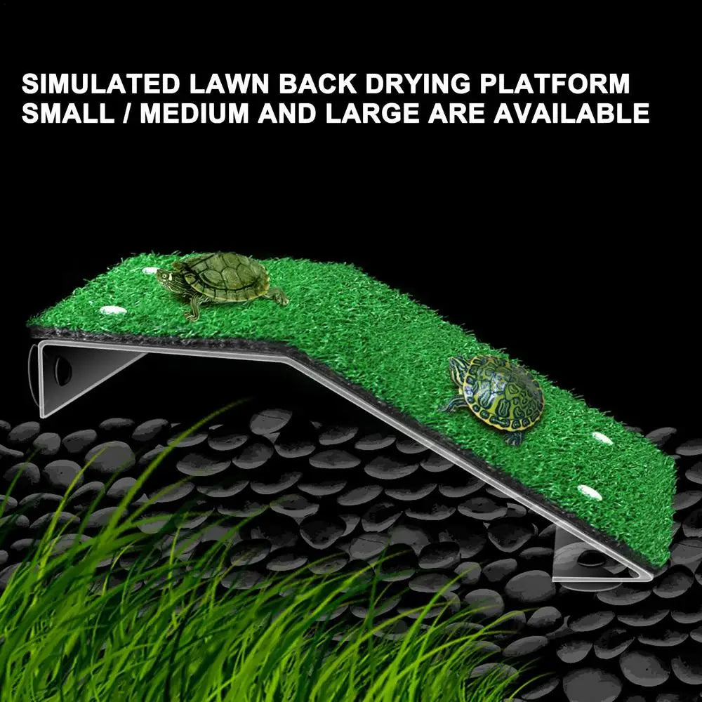 Reptile Lawn Climbing Turtle Basking Platform Ladder Simulation Grass Ramp Aquatic Turtle Water Tank Habitat Decor Accessories