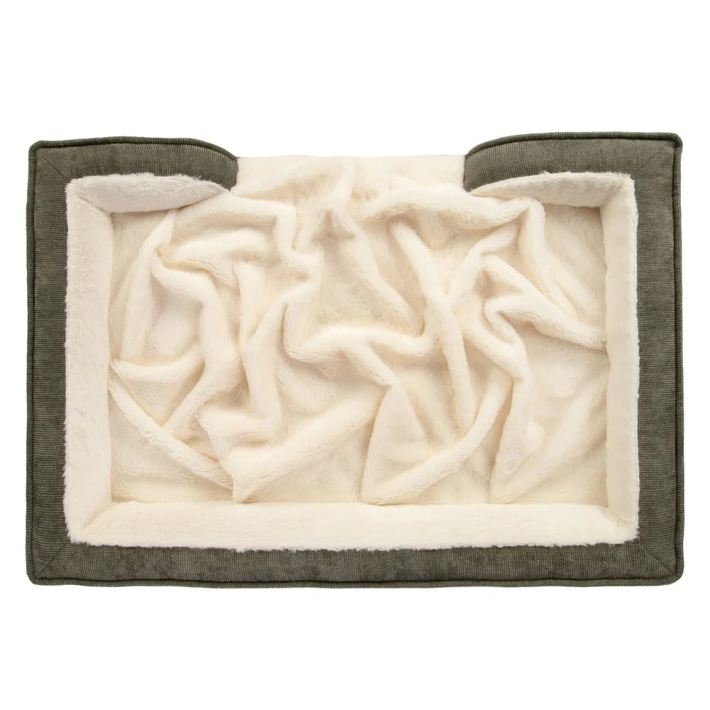 Medium Orthopedic Pet Sofa Bed with Removable Cover Soft Plush Nest Top Dogs and Cats Machine Washable 30x20 Inches