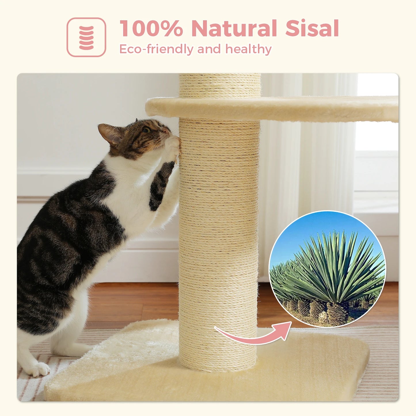 Cat Tree Cat Tower with Super Thick Scratching