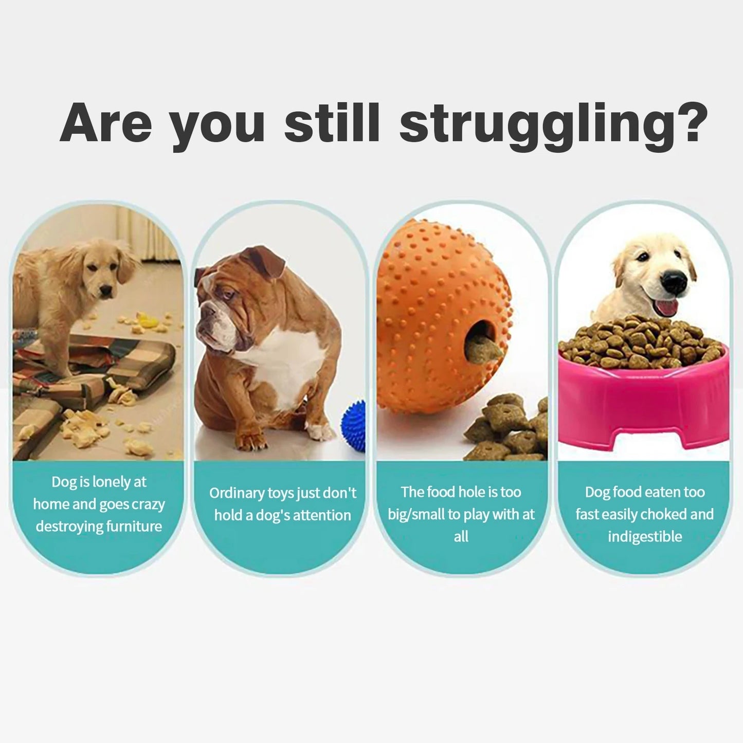 Interactive Dog Toy Treat Dispenser for Small Medium Large Dogs Cats Puppy Outdoor Training Pets Toys French Bulldog Supplies