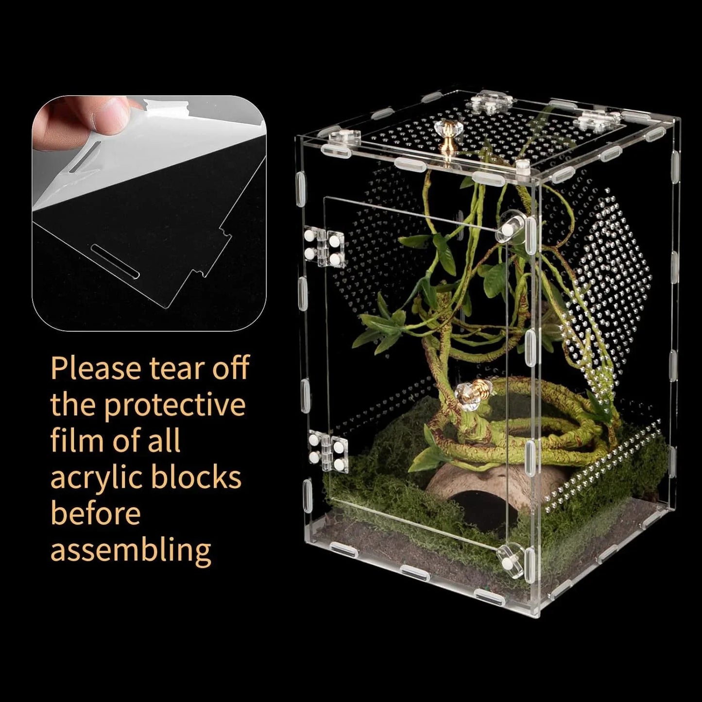 Transparent Acrylic Reptile Breeding Box For Geckos Lizards Snakes And Insects Large Desktop Display Storage For Home Desk Decor