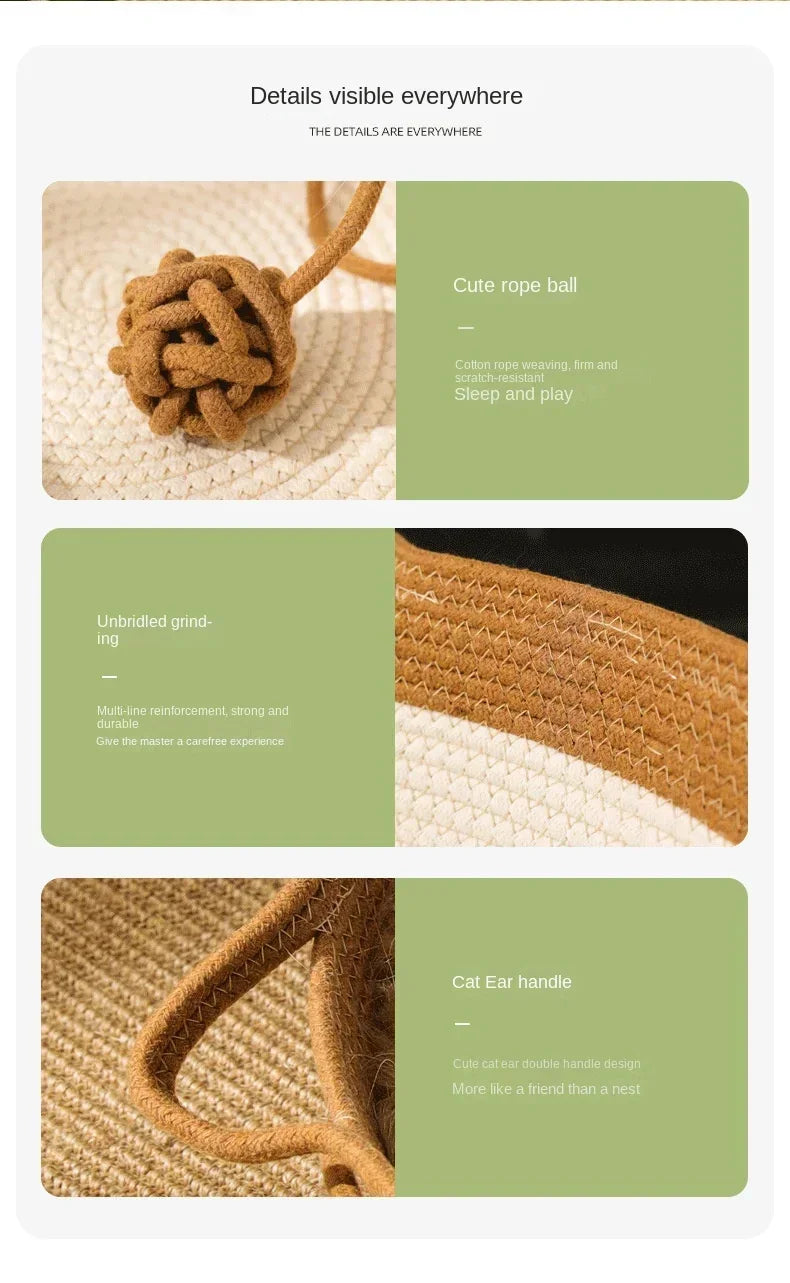 Handwoven Cotton Rope Cat Bed