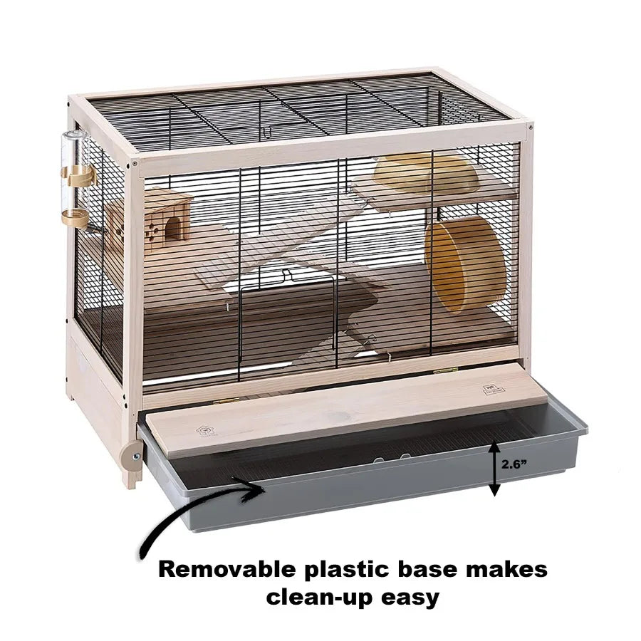 Spacious and Secure Hamster Habitat for Small Pets with Multiple Levels EasytoClean Design Builtin Wheel