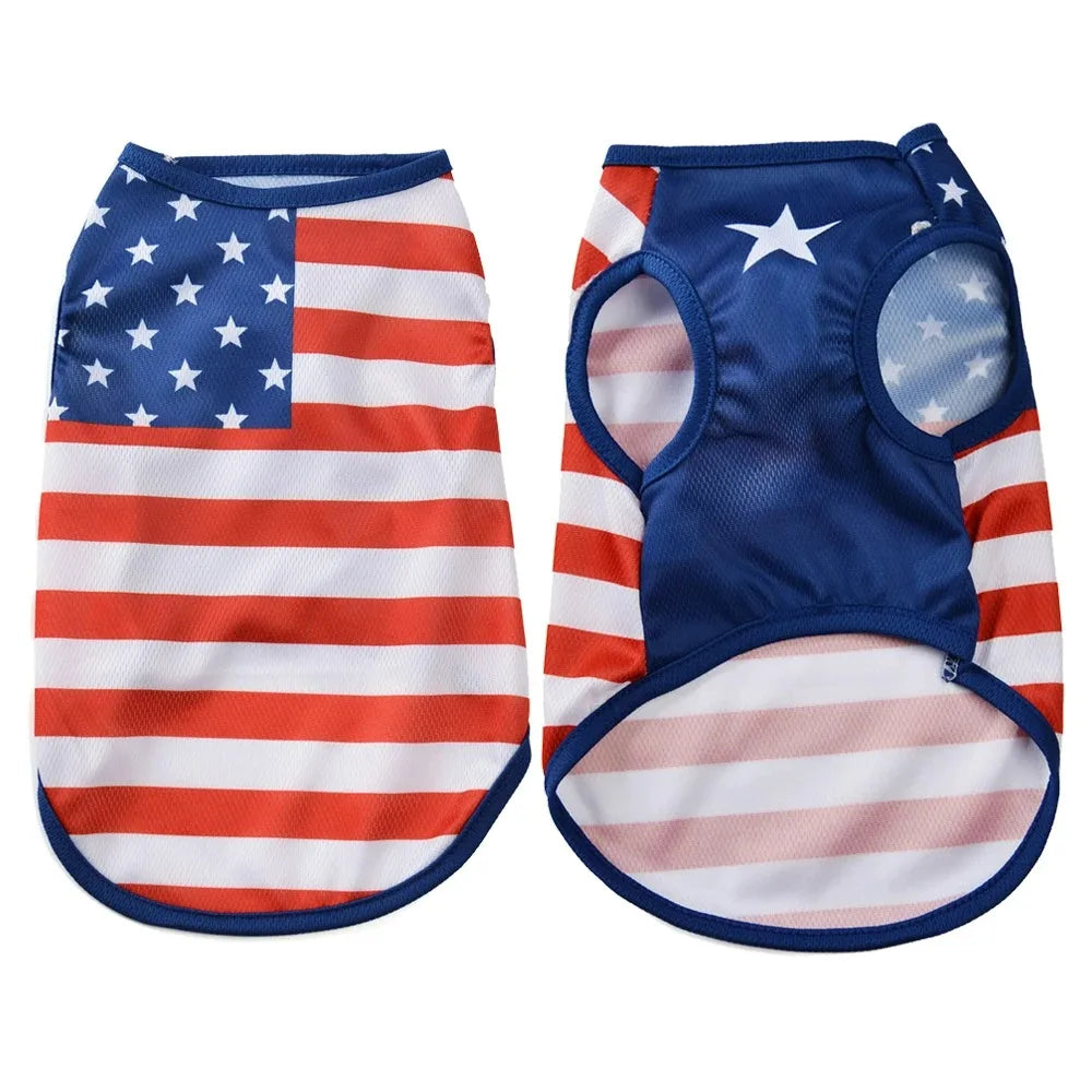 Small Dog Independence Day Shirt Summer Pet Clothes Cat Puppy Vest Chihuahua Yorkie American Flag Costume
