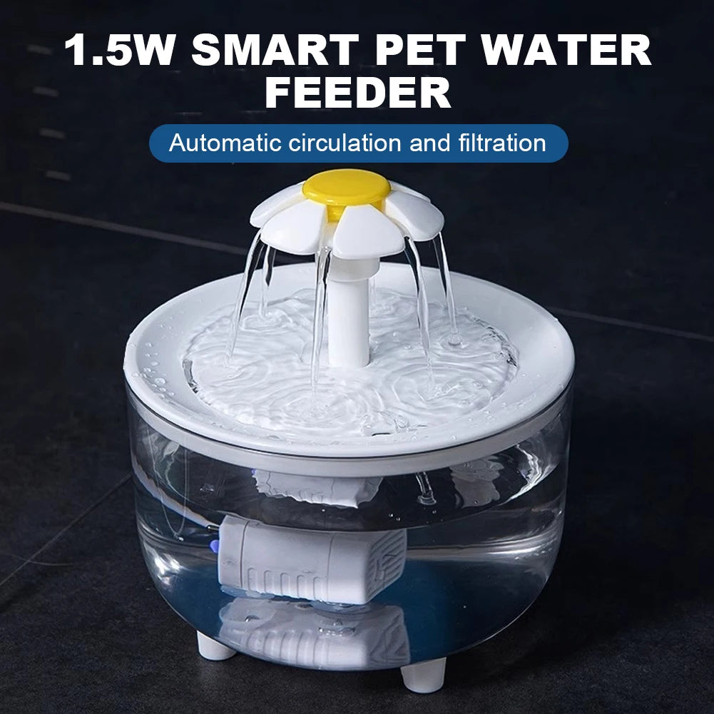 1200ml Pet Drinking Dispenser USB Auto Filter Pet Water Fountain