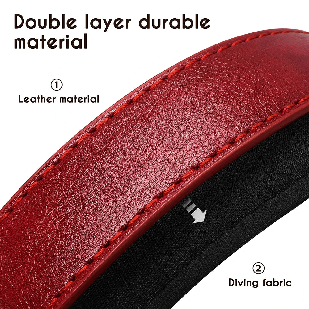 Personalized PU Leather Padded Dog Collar Customized ID Nameplate Pet Collar For Small Medium Dogs Durable Necklaces Accessories