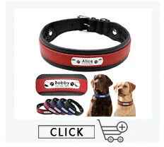 Personalized Dog Collar Dog Leather Padded Pet ID Collar Free Engraved Puppy Collars Reflective For Small Medium Large Dogs