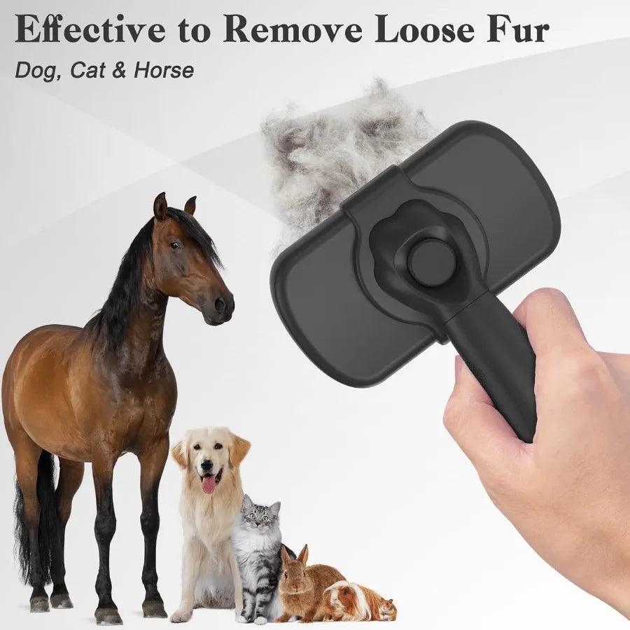 Self Cleaning Shedding Brush for Dogs and Cats Skin Friendly Grooming Tool with Effective Deshedding and Hair Removal Functiona