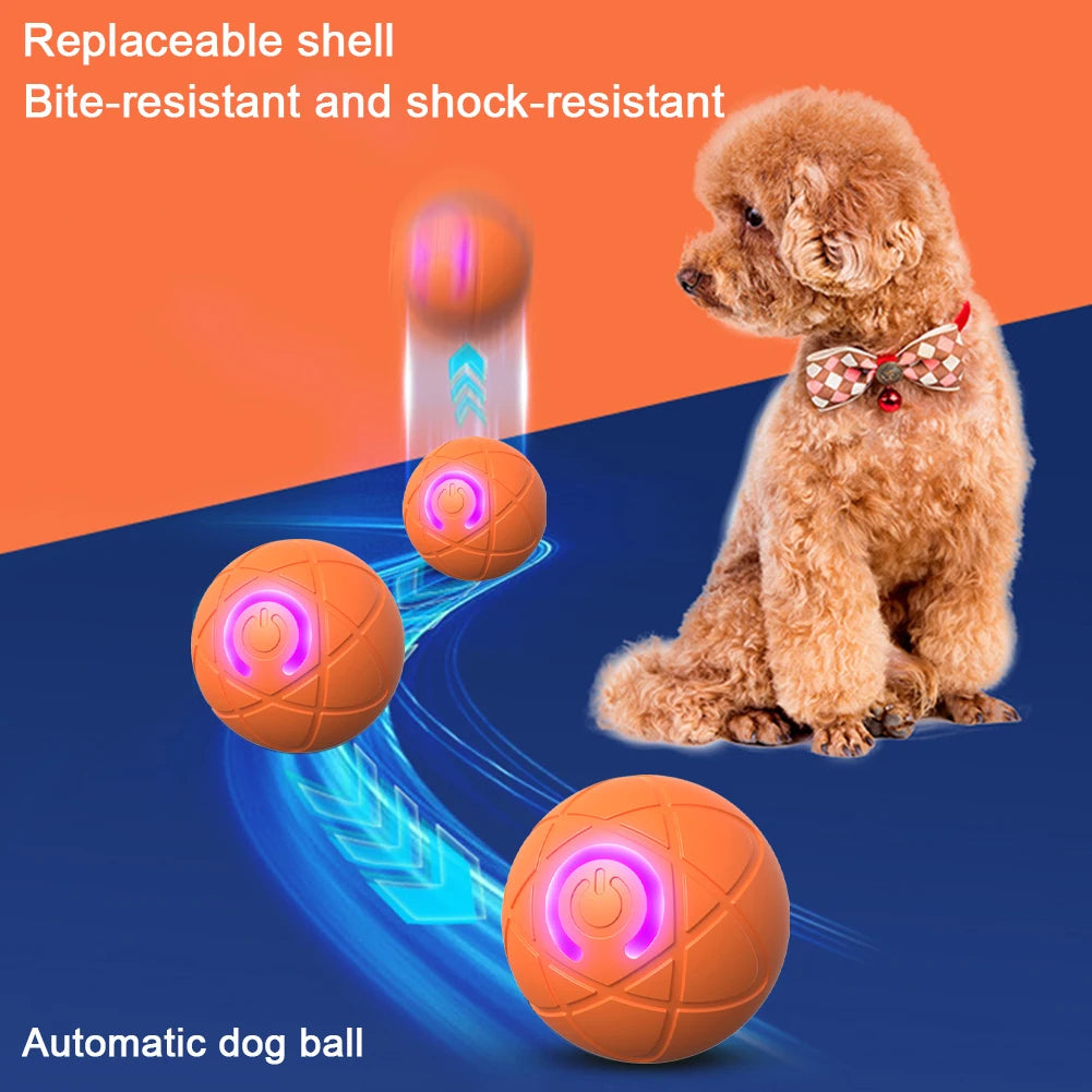 Smart Interactive Dog Ball: Auto Rolling & Moving Electric Toy with LED Lights, Relieve Boredom for Small, Medium, Large Dogs