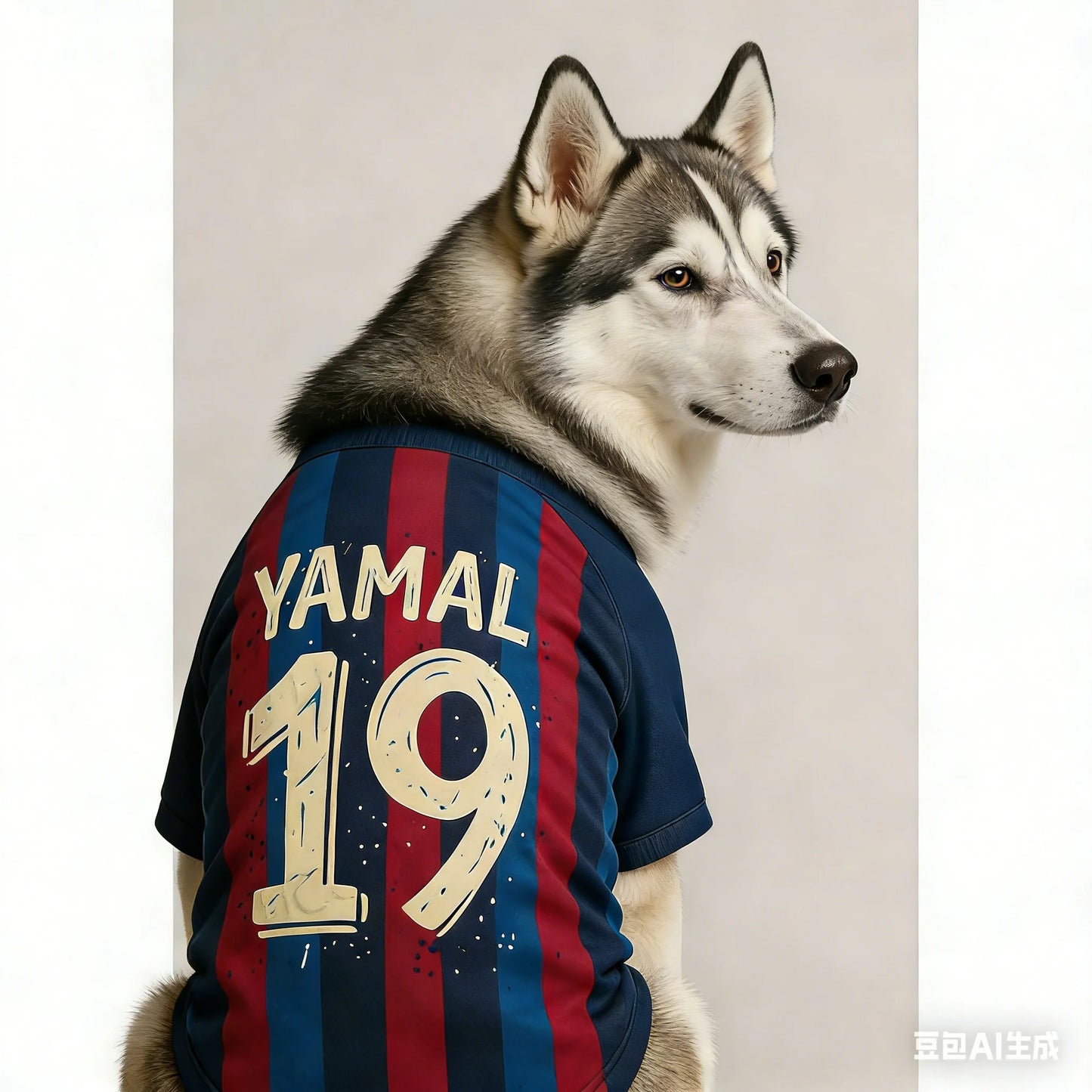Yamal 19 Pet Dog Jersey Soft Breathable Polyester Football Striped T-Shirt for Small Medium Large Dogs Sports Style Comfortable